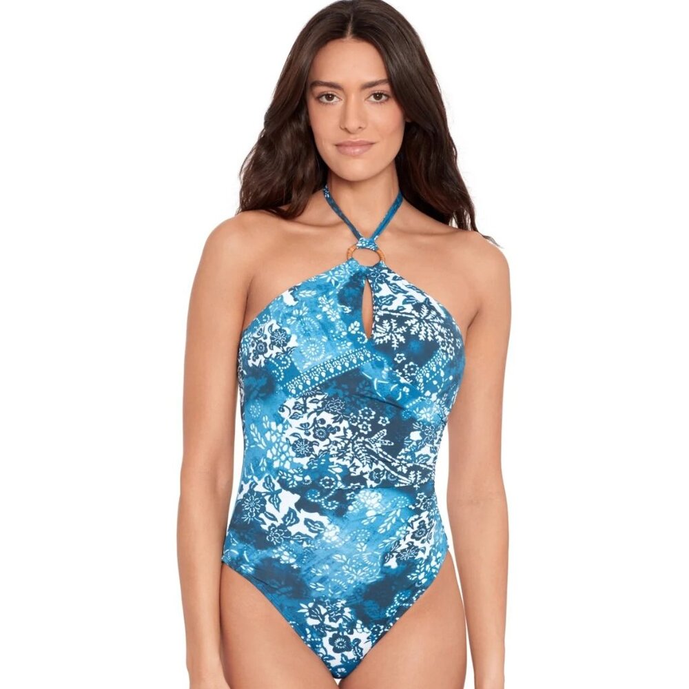 Lauren Ralph Lauren Women's Ring One-Piece Swimsuit Size 12